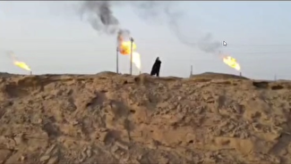 کلیپ تصویری خاموشی بخشی از فلر نفتی در غرب ایران
